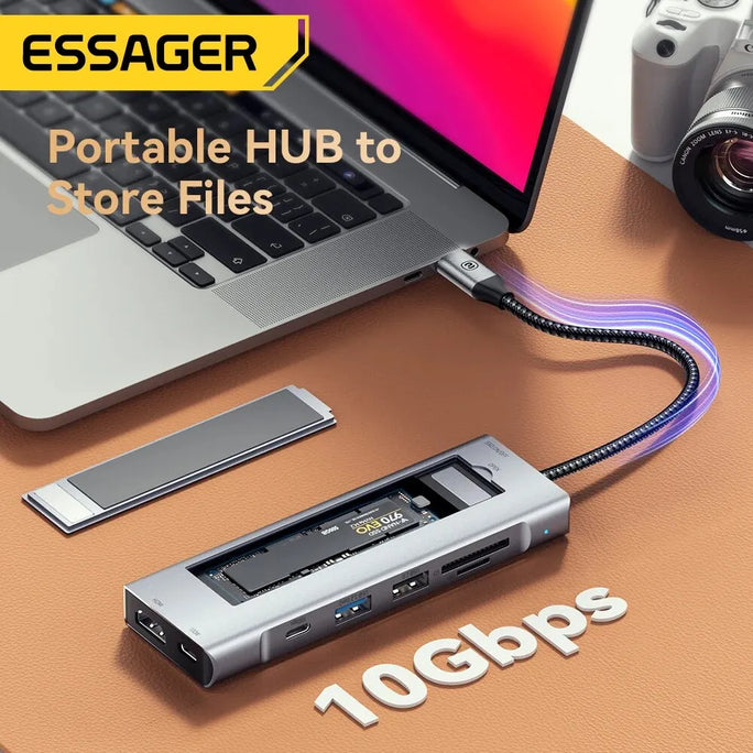 Essager 8-in-1 USB-C Hub with Storage