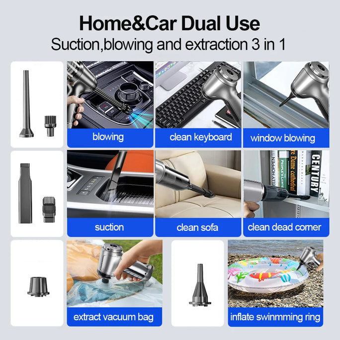 TurboVac Pro™ – Wireless Ultra-Powerful Car Vacuum